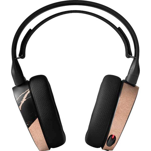 Black and Rose Gold Marble Split SteelSeries Arctis 3 Skin
